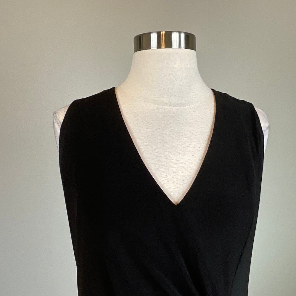 Betsy & Adam Sleeveless Ruffled Sheath Cocktail Party Dress Black Size 14W LBD - Picture 8 of 13